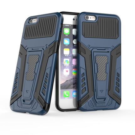War Chariot Series Armor All-inclusive Shockproof PC + TPU Protective Case with Invisible Holder For iPhone 6 Plus(Blue)-garmade.com