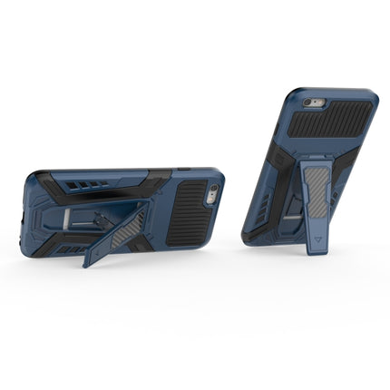 War Chariot Series Armor All-inclusive Shockproof PC + TPU Protective Case with Invisible Holder For iPhone 6 Plus(Blue)-garmade.com