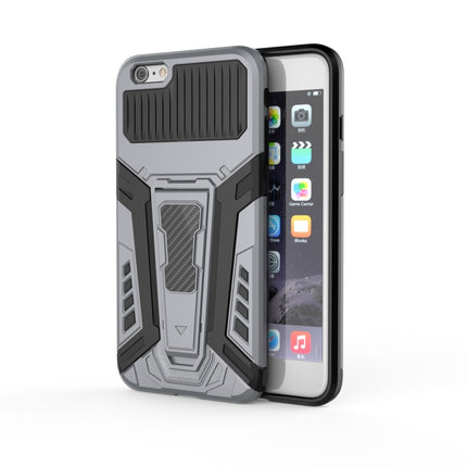 War Chariot Series Armor All-inclusive Shockproof PC + TPU Protective Case with Invisible Holder For iPhone 6 Plus(Grey)-garmade.com