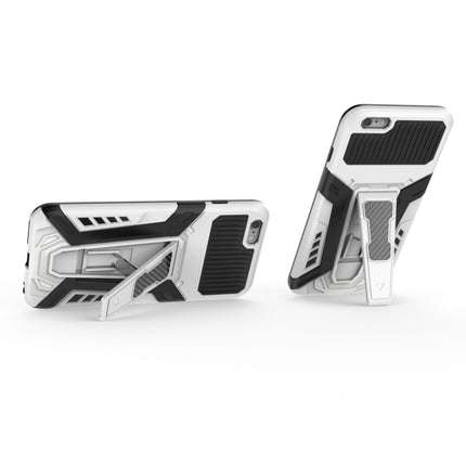 War Chariot Series Armor All-inclusive Shockproof PC + TPU Protective Case with Invisible Holder For iPhone 6 Plus(White)-garmade.com