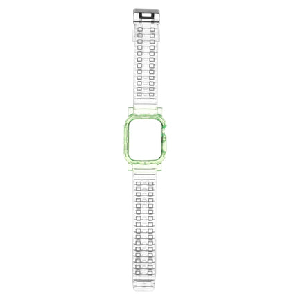 Crystal Clear Color Contrast Replacement Strap Watchband For Apple Watch Series 6 & SE & 5 & 4 40mm / 3 & 2 & 1 38mm (Green)-garmade.com