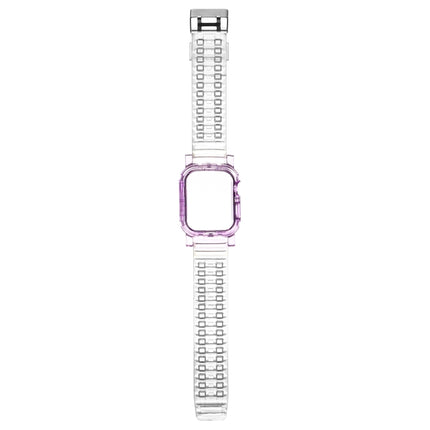 Crystal Clear Color Contrast Replacement Strap Watchband For Apple Watch Series 6 & SE & 5 & 4 40mm / 3 & 2 & 1 38mm (Purple)-garmade.com