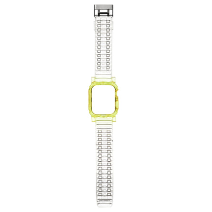 Crystal Clear Color Contrast Replacement Strap Watchband For Apple Watch Series 6 & SE & 5 & 4 40mm / 3 & 2 & 1 38mm (Yellow Green)-garmade.com