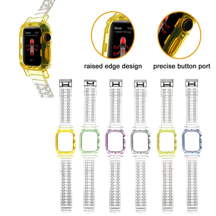 Crystal Clear Color Contrast Replacement Strap Watchband For Apple Watch Series 6 & SE & 5 & 4 40mm / 3 & 2 & 1 38mm (Transparent)-garmade.com