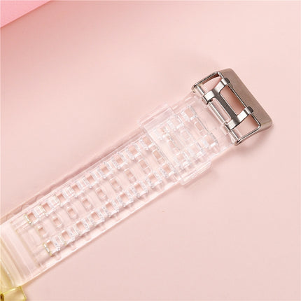 Crystal Clear Color Contrast Replacement Strap Watchband For Apple Watch Series 6 & SE & 5 & 4 40mm / 3 & 2 & 1 38mm (Yellow)-garmade.com