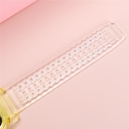 Crystal Clear Color Contrast Replacement Strap Watchband For Apple Watch Series 6 & SE & 5 & 4 40mm / 3 & 2 & 1 38mm (Transparent)-garmade.com