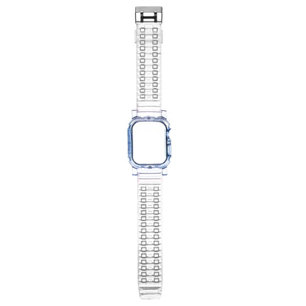 Crystal Clear Color Contrast Replacement Strap Watchband For Apple Watch Series 6 & SE & 5 & 4 44mm / 3 & 2 & 1 42mm (Blue)-garmade.com