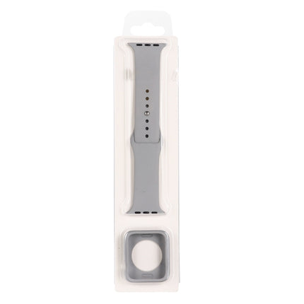 Silicone Replacement Strap Watchband + Watch Protective Case Set For Apple Watch Series 6 & SE & 5 & 4 40mm / 3 & 2 & 1 38mm (Grey)-garmade.com