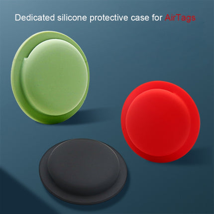 Protection Cover Sleeve Anti-scratch Anti-lost Silicone Protective Case For AirTag(Deep Green)-garmade.com