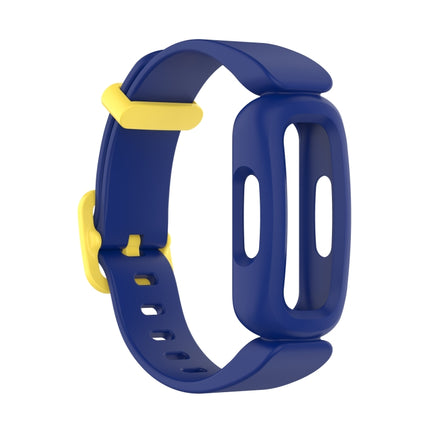 For Fitbit Inspire 2 Silicone Replacement Strap Watchband(Dark Blue+Yellow)-garmade.com