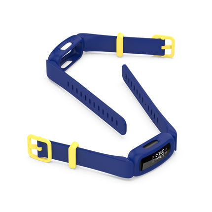 For Fitbit Inspire 2 Silicone Replacement Strap Watchband(Dark Blue+Yellow)-garmade.com
