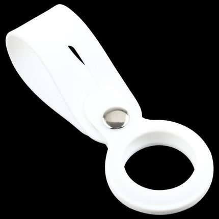 Shockproof Anti-scratch Silicone Protective Case Cover with Hang Loop For AirTag(White)-garmade.com