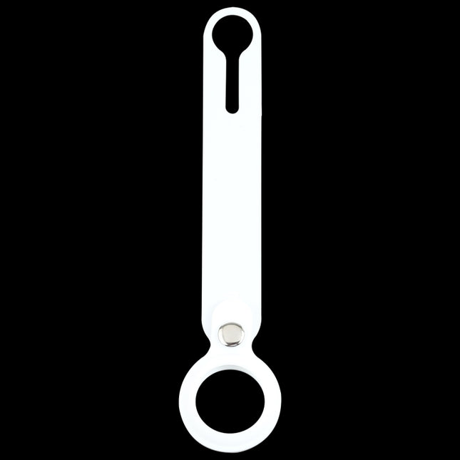 Shockproof Anti-scratch Silicone Protective Case Cover with Hang Loop For AirTag(White)-garmade.com