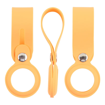Shockproof Anti-scratch Silicone Protective Case Cover with Hang Loop For AirTag(Orange)-garmade.com