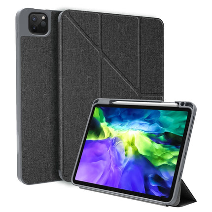 For iPad Pro 11 2022 / 2021 / 2020 Mutural Multi-fold Smart Leather Tablet Case(Black)-garmade.com