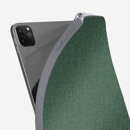 For iPad Pro 11 2022 / 2021 / 2020 MMutural Multi-fold Smart Leather Tablet Case(Dark Green)-garmade.com