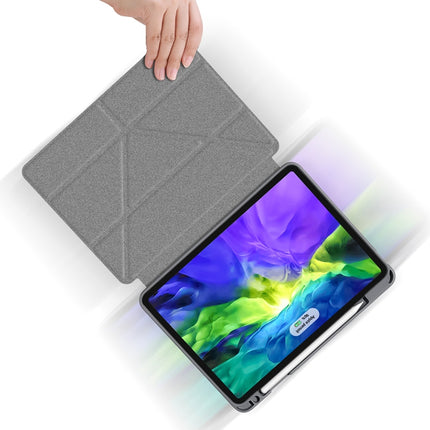 For iPad Pro 12.9 2022 / 2021 / 2020 Mutural Multi-fold Smart Leather Tablet Case(Black)-garmade.com