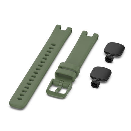 For Garmin Lily Silicone Replacement Strap Watchband with Dismantling Tools(Dark Green)-garmade.com