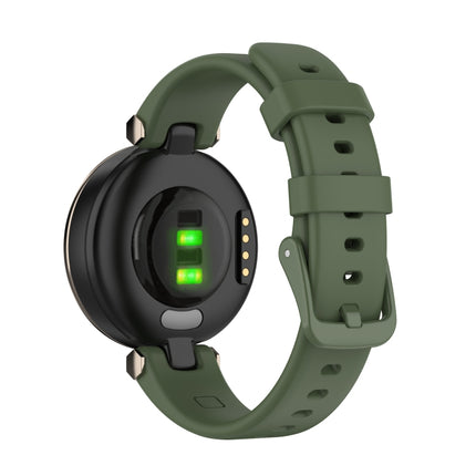 For Garmin Lily Silicone Replacement Strap Watchband with Dismantling Tools(Dark Green)-garmade.com