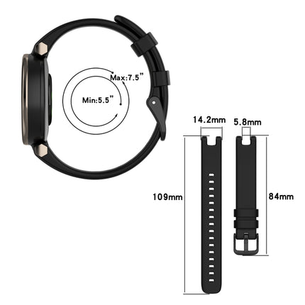 For Garmin Lily Silicone Replacement Strap Watchband with Dismantling Tools(Black)-garmade.com
