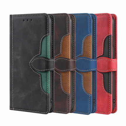 For Samsung Galaxy Note10 Stitching Skin Feel Magnetic Buckle Horizontal Flip PU Leather Case with Holder & Card Slots & Wallet(Red)-garmade.com