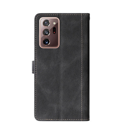 For Samsung Galaxy Note20 Ultra Stitching Skin Feel Magnetic Buckle Horizontal Flip PU Leather Case with Holder & Card Slots & Wallet(Black)-garmade.com