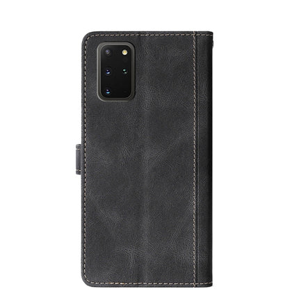For Samsung Galaxy S20+ Stitching Skin Feel Magnetic Buckle Horizontal Flip PU Leather Case with Holder & Card Slots & Wallet(Black)-garmade.com