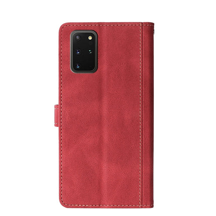 For Samsung Galaxy S20+ Stitching Skin Feel Magnetic Buckle Horizontal Flip PU Leather Case with Holder & Card Slots & Wallet(Red)-garmade.com