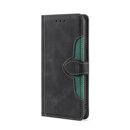 For Samsung Galaxy S21+ 5G Stitching Skin Feel Magnetic Buckle Horizontal Flip PU Leather Case with Holder & Card Slots & Wallet(Black)-garmade.com