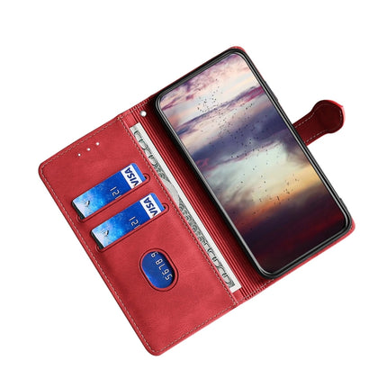 For Samsung Galaxy S21+ 5G Stitching Skin Feel Magnetic Buckle Horizontal Flip PU Leather Case with Holder & Card Slots & Wallet(Red)-garmade.com