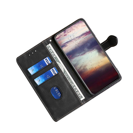 For Samsung Galaxy S21 Ultra 5G Stitching Skin Feel Magnetic Buckle Horizontal Flip PU Leather Case with Holder & Card Slots & Wallet(Black)-garmade.com