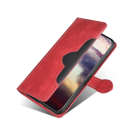 For Samsung Galaxy S21 Ultra 5G Stitching Skin Feel Magnetic Buckle Horizontal Flip PU Leather Case with Holder & Card Slots & Wallet(Red)-garmade.com