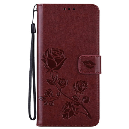 For Samsung Galaxy S21 5G Rose Embossed Horizontal Flip PU Leather Case with Holder & Card Slots & Wallet(Brown)-garmade.com