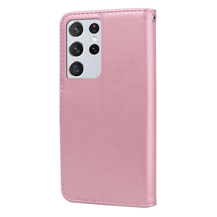 For Samsung Galaxy S21 Ultra 5G Rose Embossed Horizontal Flip PU Leather Case with Holder & Card Slots & Wallet(Rose Gold)-garmade.com