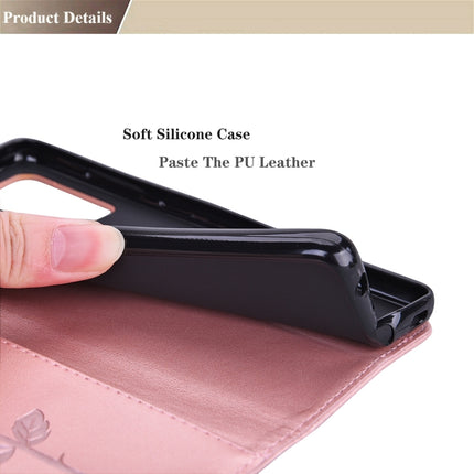 For Samsung Galaxy S21 Ultra 5G Rose Embossed Horizontal Flip PU Leather Case with Holder & Card Slots & Wallet(Rose Gold)-garmade.com