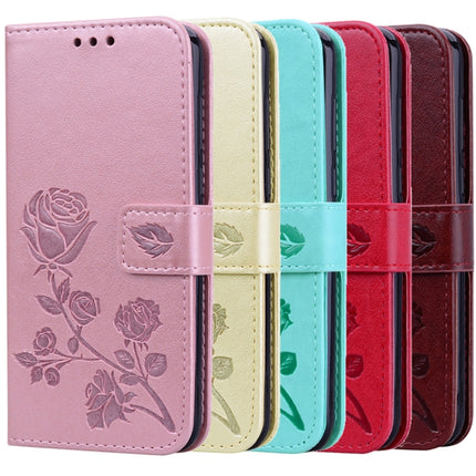 For Samsung Galaxy S21 Ultra 5G Rose Embossed Horizontal Flip PU Leather Case with Holder & Card Slots & Wallet(Gold)-garmade.com