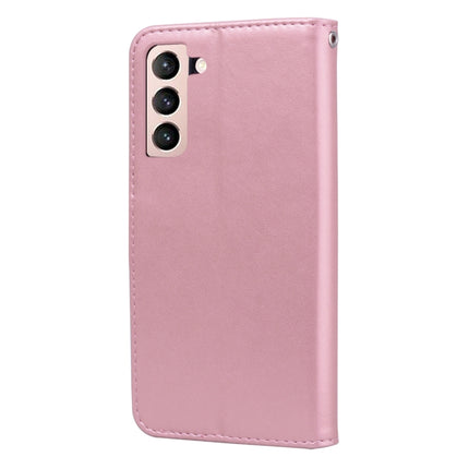 For Samsung Galaxy S21+ 5G Rose Embossed Horizontal Flip PU Leather Case with Holder & Card Slots & Wallet(Rose Gold)-garmade.com