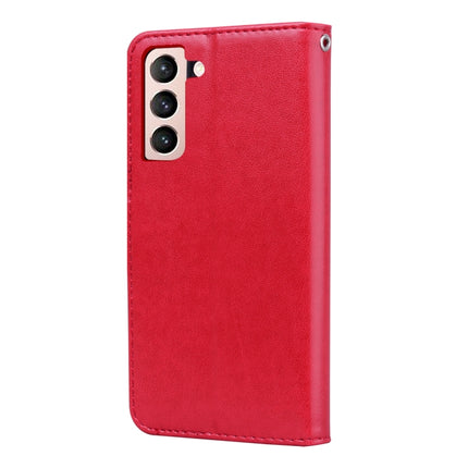 For Samsung Galaxy S21+ 5G Rose Embossed Horizontal Flip PU Leather Case with Holder & Card Slots & Wallet(Red)-garmade.com