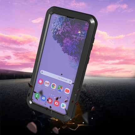 For Samsung Galaxy S21+ 5G LOVE MEI Metal Shockproof Waterproof Dustproof Protective Case with Glass(Black)-garmade.com