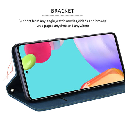 For Samsung Galaxy S21+ 5G Frosted Business Magnetic Horizontal Flip PU Leather Case with Holder & Card Slot & Lanyard(Blue)-garmade.com