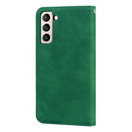 For Samsung Galaxy S21+ 5G Frosted Business Magnetic Horizontal Flip PU Leather Case with Holder & Card Slot & Lanyard(Green)-garmade.com