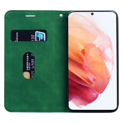 For Samsung Galaxy S21+ 5G Frosted Business Magnetic Horizontal Flip PU Leather Case with Holder & Card Slot & Lanyard(Green)-garmade.com