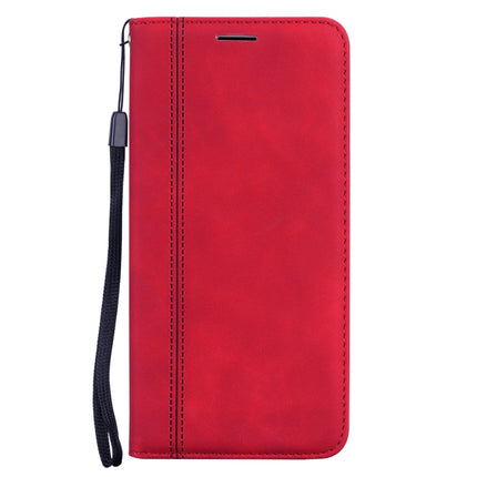 For Samsung Galaxy S21+ 5G Frosted Business Magnetic Horizontal Flip PU Leather Case with Holder & Card Slot & Lanyard(Red)-garmade.com