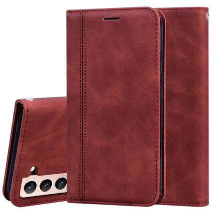 For Samsung Galaxy S21+ 5G Frosted Business Magnetic Horizontal Flip PU Leather Case with Holder & Card Slot & Lanyard(Brown)-garmade.com