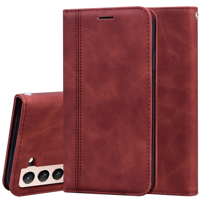For Samsung Galaxy S21+ 5G Frosted Business Magnetic Horizontal Flip PU Leather Case with Holder & Card Slot & Lanyard(Brown)-garmade.com