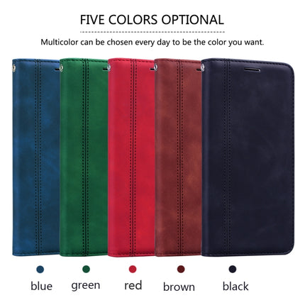 For Samsung Galaxy S21+ 5G Frosted Business Magnetic Horizontal Flip PU Leather Case with Holder & Card Slot & Lanyard(Blue)-garmade.com