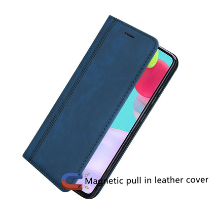 For Samsung Galaxy S21 Ultra 5G Frosted Business Magnetic Horizontal Flip PU Leather Case with Holder & Card Slot & Lanyard(Blue)-garmade.com