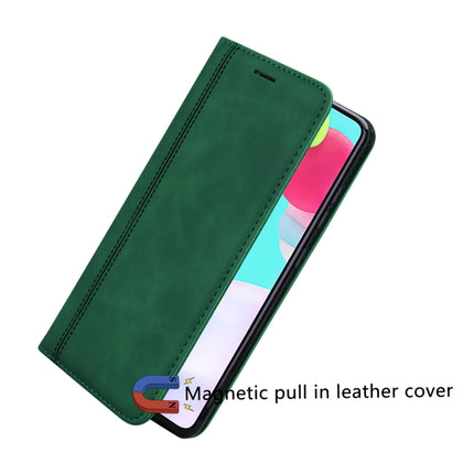 For Samsung Galaxy S21 Ultra 5G Frosted Business Magnetic Horizontal Flip PU Leather Case with Holder & Card Slot & Lanyard(Green)-garmade.com