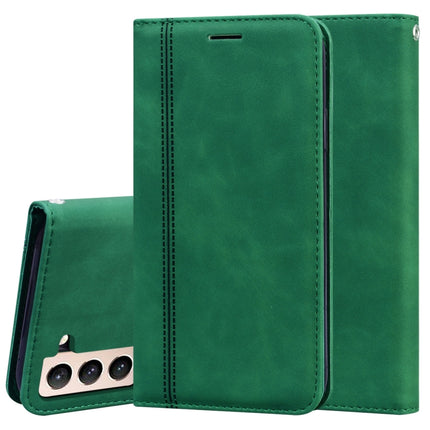 For Samsung Galaxy S21 5G Frosted Business Magnetic Horizontal Flip PU Leather Case with Holder & Card Slot & Lanyard(Green)-garmade.com