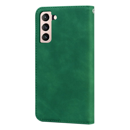 For Samsung Galaxy S21 5G Frosted Business Magnetic Horizontal Flip PU Leather Case with Holder & Card Slot & Lanyard(Green)-garmade.com